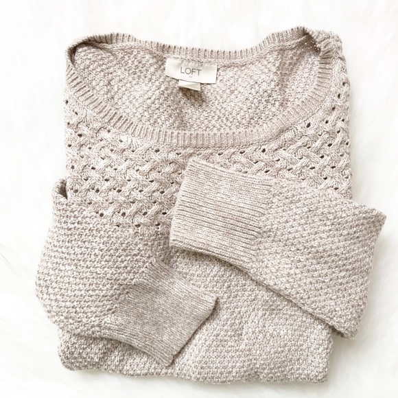 LOFT Sweaters - Loft Tan/Cream Knit Sweater size:Medium